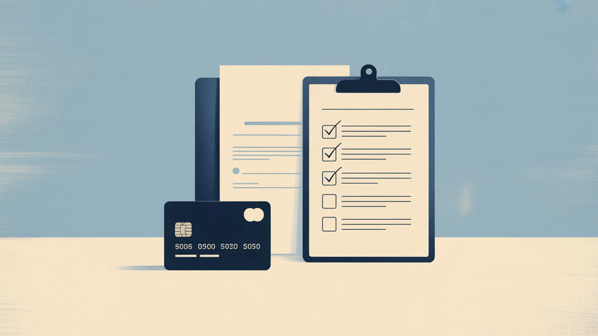 Minimal illustration of documents and card verification